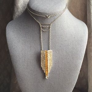 long flapper necklace with Art Deco pendant